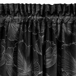 Zasłona na taśmie 140x300 STELLA welwetowa czarna ze srebrnym kwiatowym nadrukiem - 4