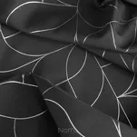 Zasłona na przelotkach 140x250 EVI czarna z błyszczącym srebrnym nadrukiem geometrycznym - 3