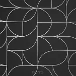 Zasłona na przelotkach 140x250 EVI czarna z błyszczącym srebrnym nadrukiem geometrycznym - 2