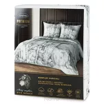 Pościel z makosatyny 160x200 SKYE Eva Minge jasno szary stalowy designerski wzór Premium - 2