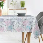 Obrus 140x220 SUMMER 8 różowy z nadrukowanym wzorem kwitnących kwiatów - 6