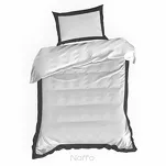 Pościel satyna bawełniana 220x200 LAURA biała zdobiona ozdobną czarną kantą z kolekcji Nova Style - 5