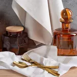 Komplet ścierek kuchennych 2x50x70 SOFIA beżowe w pasy z bawełny - 4