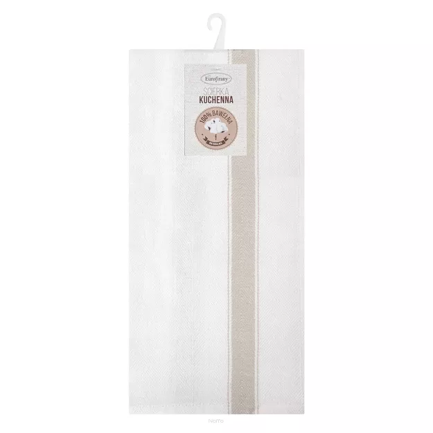 Komplet ścierek kuchennych 2x50x70 SOFIA beżowe w pasy z bawełny