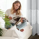 Firana na taśmie 140x270 LORIS biała z etaminy zdobiona aplikacją - 11