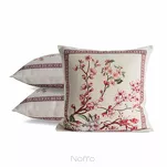 Poszewka gobelinowa 100x100 THAI naturalna różowa wzór kwiatu wiśni - 4