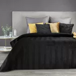 Narzuta na fotel welwetowa 70x160 SOFIA czarna pikowana w gęstą jodełkę - 2