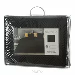 Narzuta na fotel welwetowa 70x160 SOFIA czarna pikowana w gęstą jodełkę - 4