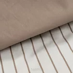 Pościel satynowa 220x200 RAYA biała beżowa w paseczki - 3