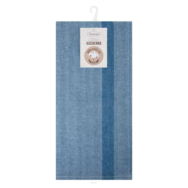 Ścierka kuchenna 50x70 OLIVIA 11 niebieska w paski z bawełny