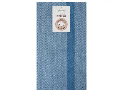 Ścierka kuchenna 50x70 OLIVIA 11 niebieska w paski z bawełny