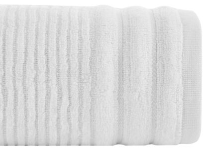 Ręcznik bawełniany 50x90 SAMMY biały puszysty Zero Twist w prążki