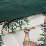 Pościel świąteczna 220x200 DEER biało zielona nadruk choinek z bawełny renforce - 3