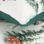 Pościel świąteczna 220x200 DEER biało zielona nadruk choinek z bawełny renforce - 6