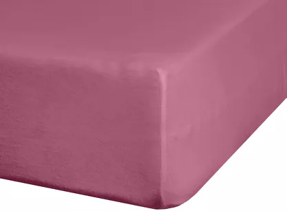Prześcieradło z bawełny jersey z gumką ADELA różowe 160x200 z kolekcji Ella Line