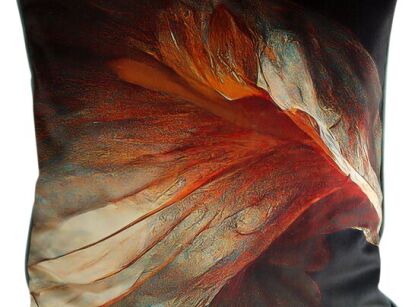 Poszewka welwetowa 60x60 STELLA Eva Minge pomarańczowa z nadrukiem abstrakcyjnym obszyta lamówką