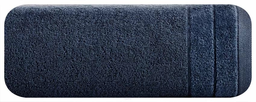 Ręcznik bawełniany 70x140 DAMLA granatowy gładki z subtelną bordiurą