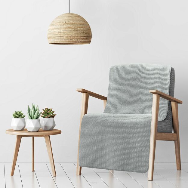 Koc na fotel bawełniany 70x160 AMBER srebrny o strukturze wafla Design 91