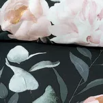 Pościel bawełniana 140x200 ROSITA 1 czarna szałwiowa z wzorem róż z kolekcji Classic - 5