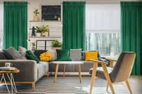 Zasłona na przelotkach 140x250 SAMANTA welwetowa ciemna zieleń o subtelnym połysku - 9