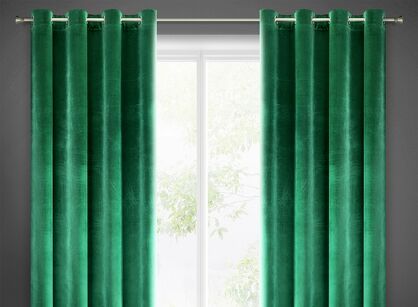 Zasłona na przelotkach 140x250 SAMANTA welwetowa ciemna zieleń o subtelnym połysku