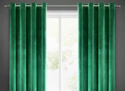 Zasłona na przelotkach 140x250 SAMANTA welwetowa ciemna zieleń o subtelnym połysku