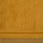 Ręcznik bawełniany 100x150 ABBIE ciemny żółty z żakardową błyszczącą bordiurą w pasy z delikatną krateczką - 2