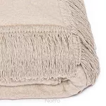 Koc bawełniany 150x200 0293-10 simple taupe beżowy gładki z frędzlami - 2