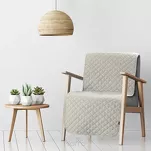 Narzuta na fotel 70x160 LEN 1 beżowa pikowana imitująca len - 7