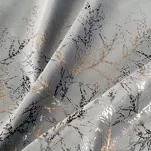 Zasłona na przelotkach 140x250 TORI welwetowa beżowa z szampańskim wzorem gałązek - 3