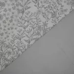 Pościel satynowa 160x200 SPRING 59 szara w subtelny wzór roślinny - 2