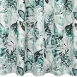 Zasłona na taras 155x220 GARDEN 2 na szelkach zapinanymi na rzepy biała z zielonym wzorem kwiatowym wodoodporna - 6