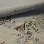 Bieżnik świąteczny 45x140 1163 gobelinowy popielaty z motywem zimowym i połyskującą złotą nicią - 4