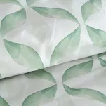 Pościel satynowa 160x200 SPRING 101 biała miętowa z motywem geometrycznym z kolekcji Classic - 3