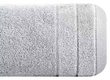 Ręcznik bawełniany 70x140 DAMLA srebrny gładki z subtelną bordiurą