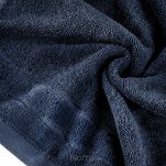Ręcznik bawełniany 70x140 DAMLA granatowy gładki z subtelną bordiurą 500 g/m2 - 3