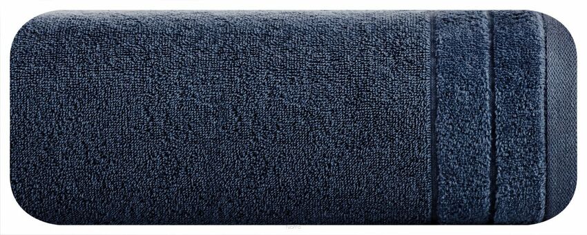 Ręcznik bawełniany 70x140 DAMLA granatowy gładki z subtelną bordiurą