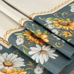 Obrus gobelinowy 140x180 45 niebieski z wzorem kolorowych słoneczników - 4