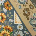 Obrus gobelinowy 140x180 45 niebieski z wzorem kolorowych słoneczników - 5