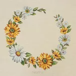 Obrus gobelinowy 140x180 45 niebieski z wzorem kolorowych słoneczników - 3