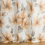 Firana na przelotkach 140x250 SOFIA biała ruda z etaminy nadruk kwiatowy - 6