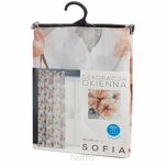 Firana na przelotkach 140x250 SOFIA biała ruda z etaminy nadruk kwiatowy - 11