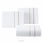 Ręcznik 30x50 SUZI biały z kontrastującą stebnowaną bordiurą w delikatne paseczki 500 g/m2 - 4