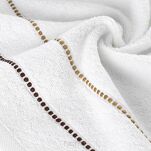 Ręcznik 30x50 SUZI biały z kontrastującą stebnowaną bordiurą w delikatne paseczki 500 g/m2 - 3