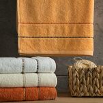 Ręcznik 30x50 SUZI biały z kontrastującą stebnowaną bordiurą w delikatne paseczki 500 g/m2 - 9