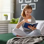 Prześcieradło z bawełny jersey z gumką niebieskie 240x220 Design 91 - 4