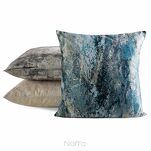 Poszewka welwetowa 45x45 MALIA stalowa z metalicznym nadrukiem - 2