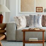 Poszewka welwetowa 45x45 MALIA stalowa z metalicznym nadrukiem - 3