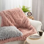 Koc futrzany 130x270 ADORE pudrowy - 7