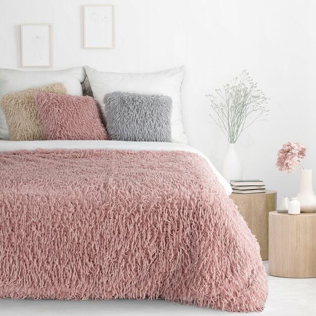 Koc futrzany 130x270 ADORE pudrowy